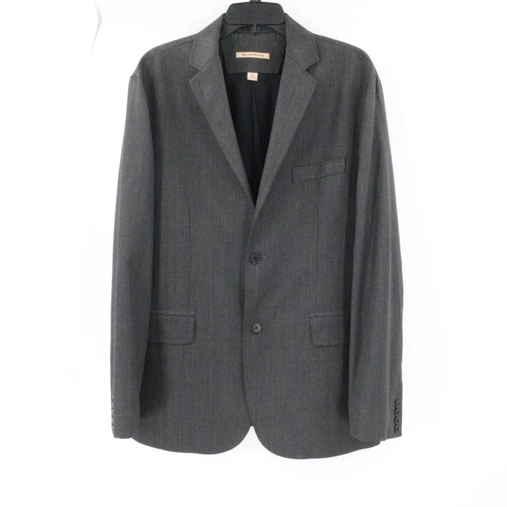 John varvatos sport coat men's 42 single breasted wool blend houndstooth plaid